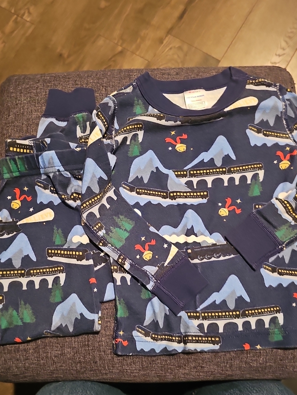 Hanna Andersson Pajama Set Holiday Train Mountain Size 3t Boy Girl Polar Express